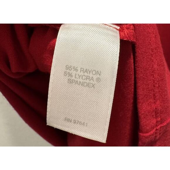 J. Jill Wearever Collection Size XS Red 3/4 Sleeve Pleated Dress Stretch Work - Picture 6 of 7